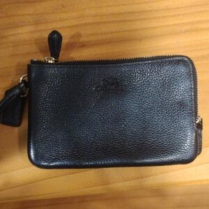 Coach Midnight Leather Wristlet